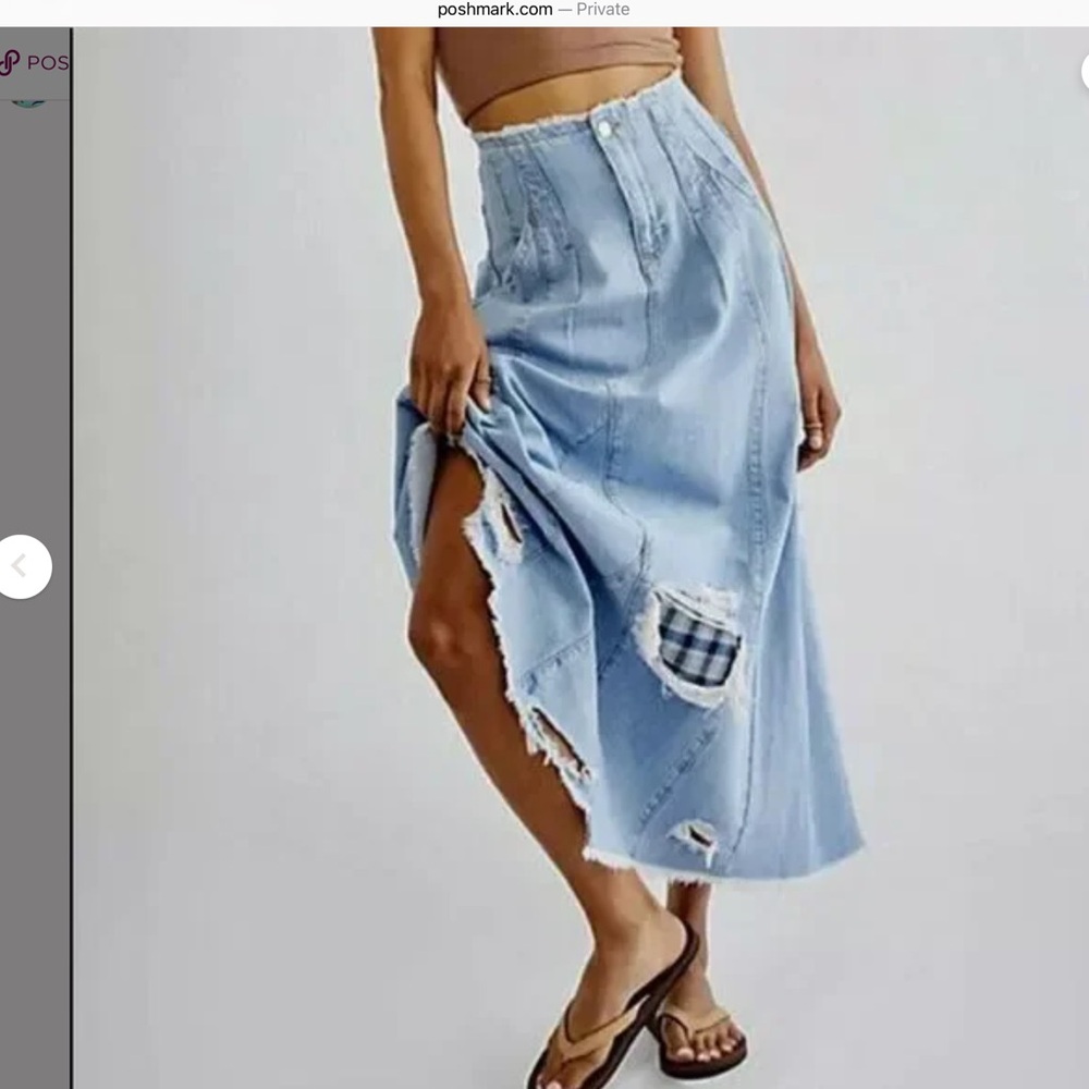 We the Free rip tide denim skirt